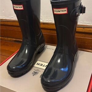 Black Hunter Glossy Rain Boots